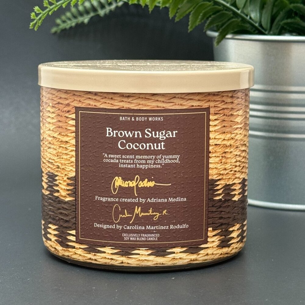BBW Brown Sugar Coconut Bath & Body Works 3 Wick Candle